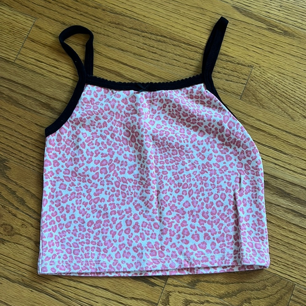 brandy melville pink cheetah print tank top